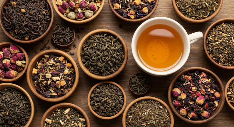 Tipos diferentes de chás, benefícios à saúde.