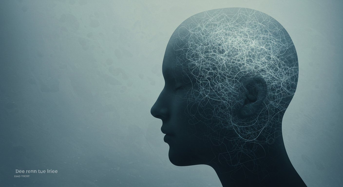 Imagem conceitual representando sintomas internos de ansiedade não visíveis externamente.