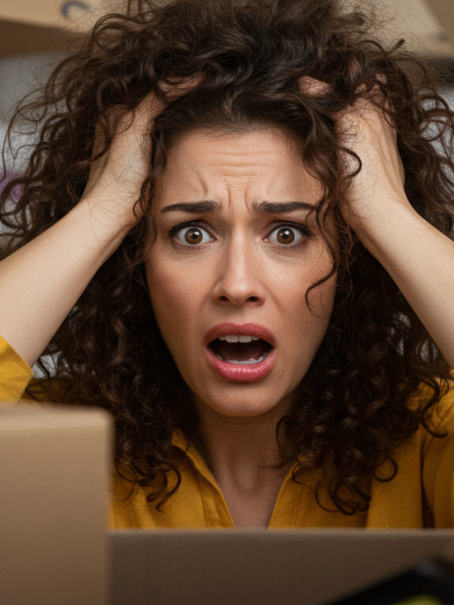 Pessoa sobrecarregada pela desordem, impacto negativo na saúde mental.